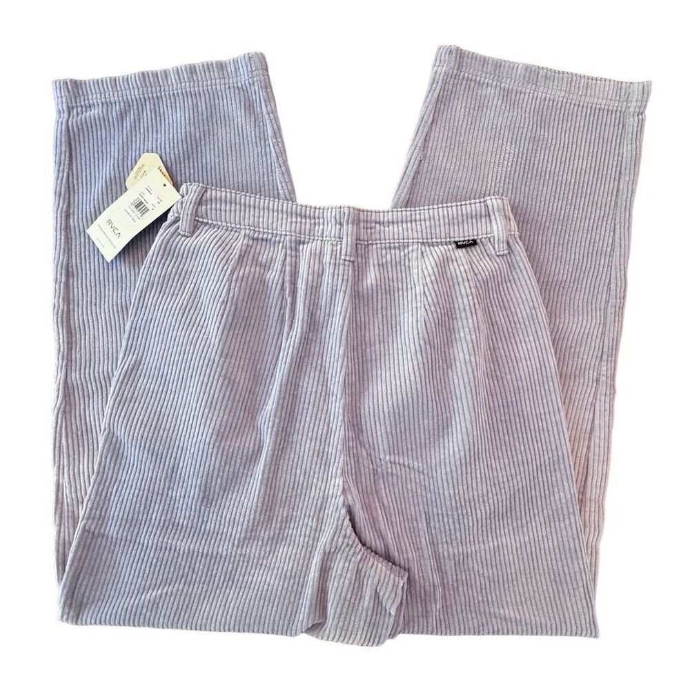 RVCA Women's Corduroy Pants Size 28 blue Pleated Straight Leg‎ - Picture 5 of 10